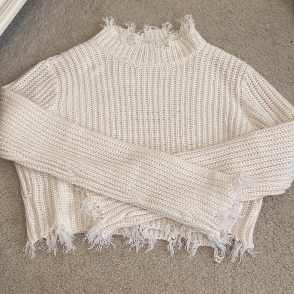 White knit sweater
